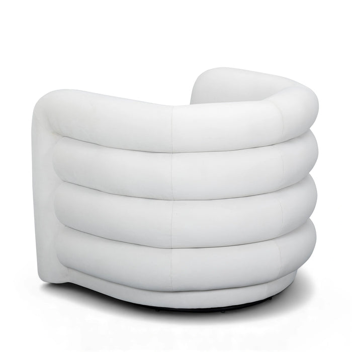 Curves Performance Velvet Swivel Accent Chair