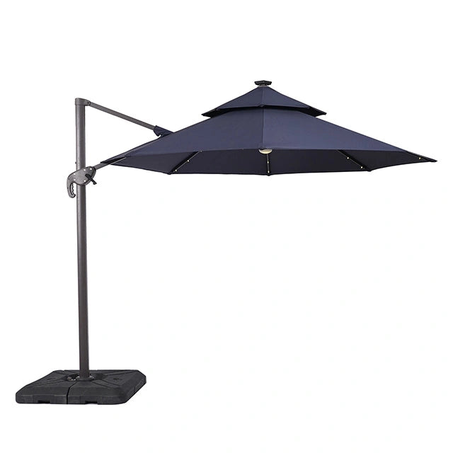 Nuti 10 Ft Round Umbrella w/ LED Light + 37" Large Base - Dream Home Furniture & Mattress (Waite Park, MN)