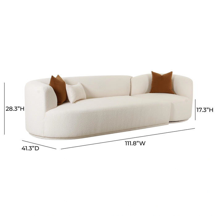 Fickle Cream Performance Boucle 2-Piece Modular Sofa