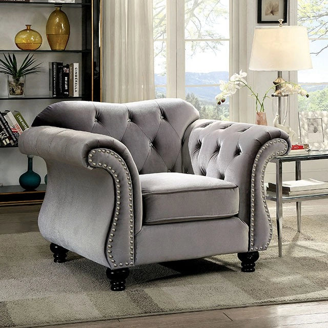Jolanda Chair Blue & Grey - Dream Home Furniture & Mattress (Waite Park, MN)