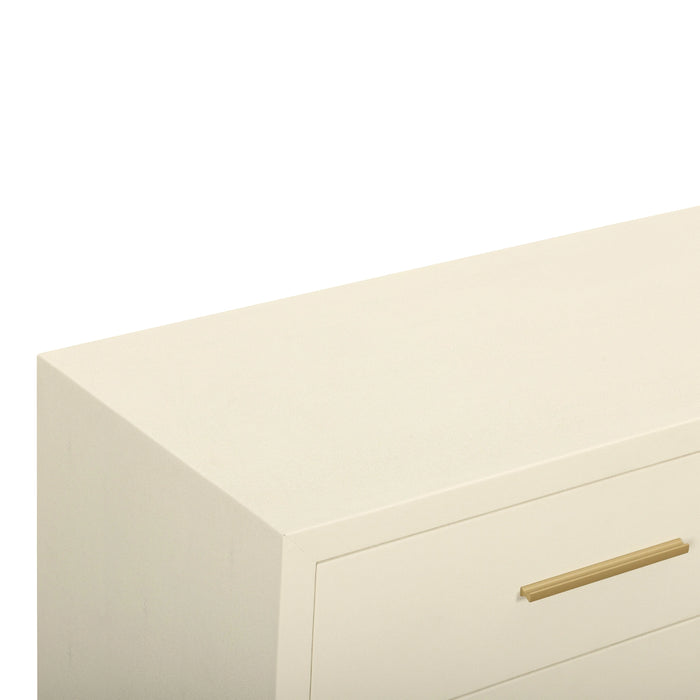 Dani 62" Cream Faux Shagreen 6-Drawer Dresser