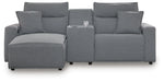 Modmax II Power Reclining Sectional with Chaise and Console - Dream Home Furniture & Mattress (Waite Park, MN)