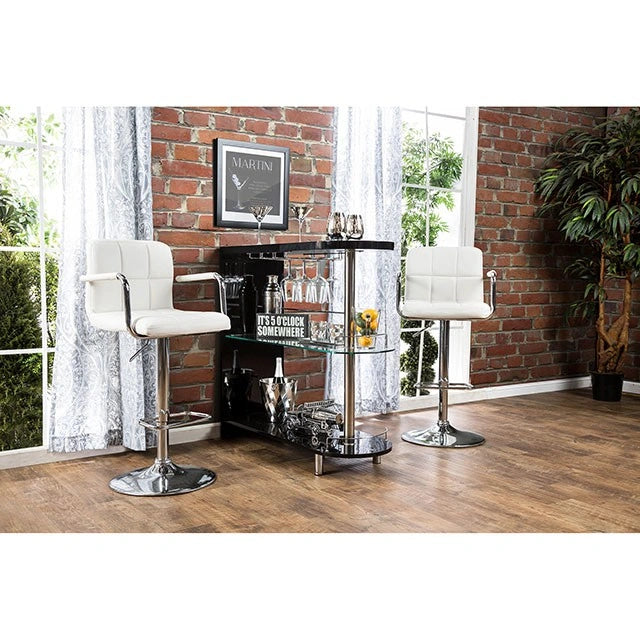 Numbi Black/Chrome Mini Server - Dream Home Furniture & Mattress (Waite Park, MN)