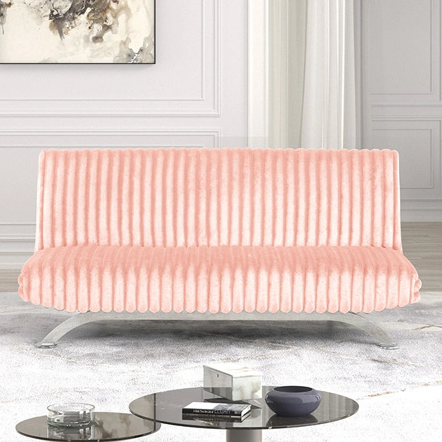 Villeneuve Futon Sofa Bed Black, Pink, & Grey - Dream Home Furniture & Mattress (Waite Park, MN)