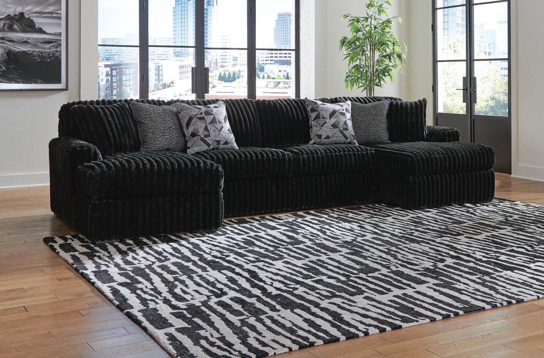 Midnight-Madness Sectional with Chaise - Dream Home Furniture & Mattress (Waite Park, MN)