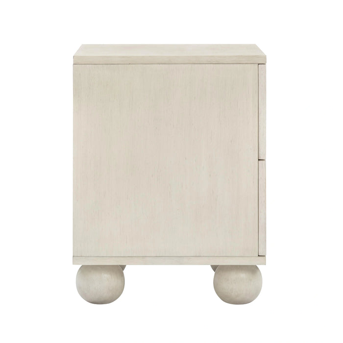 Grappa 22" Wood & Raffia Wavy 2-Drawer Nightstand