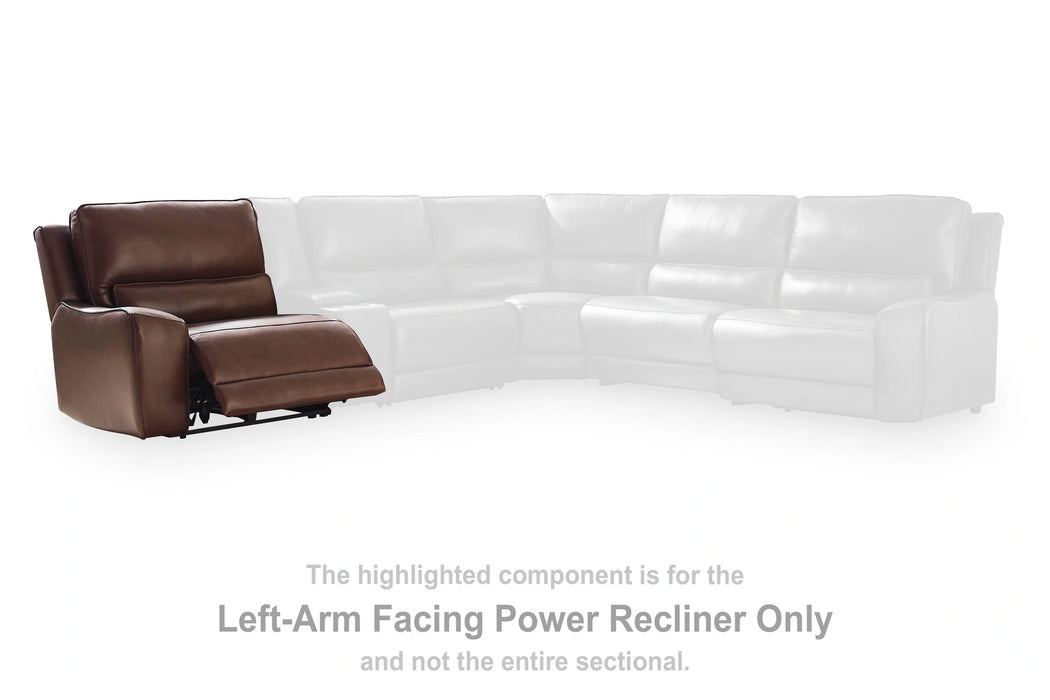 DeepWakes Reclining Sectional with Storage Console - Dream Home Furniture & Mattress (Waite Park, MN)
