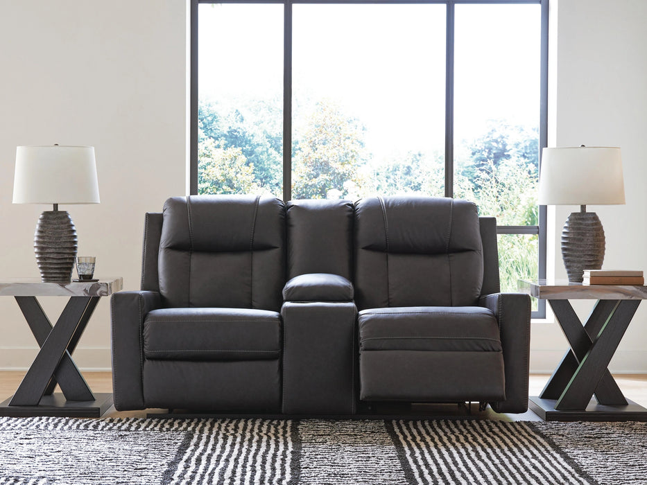 Mackmenville Reclining Loveseat with Console - Dream Home Furniture & Mattress (Waite Park, MN)