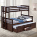 University Twin/Full Bunk Bed Grey, Walnut, & White - Dream Home Furniture & Mattress (Waite Park, MN)