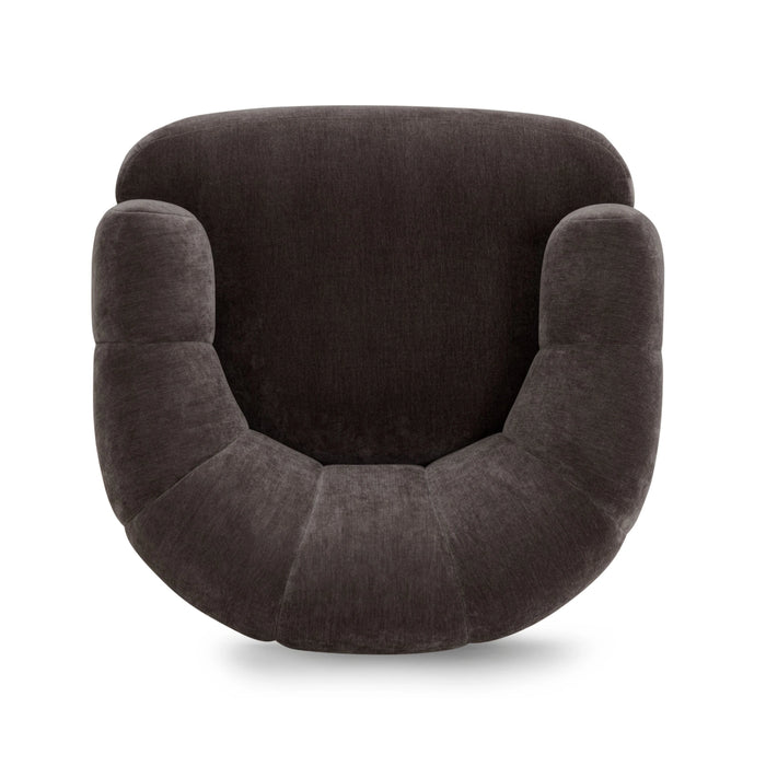 Jasmine Upcycled Contract-Grade Basketweave Fabric Swivel Accent Chair