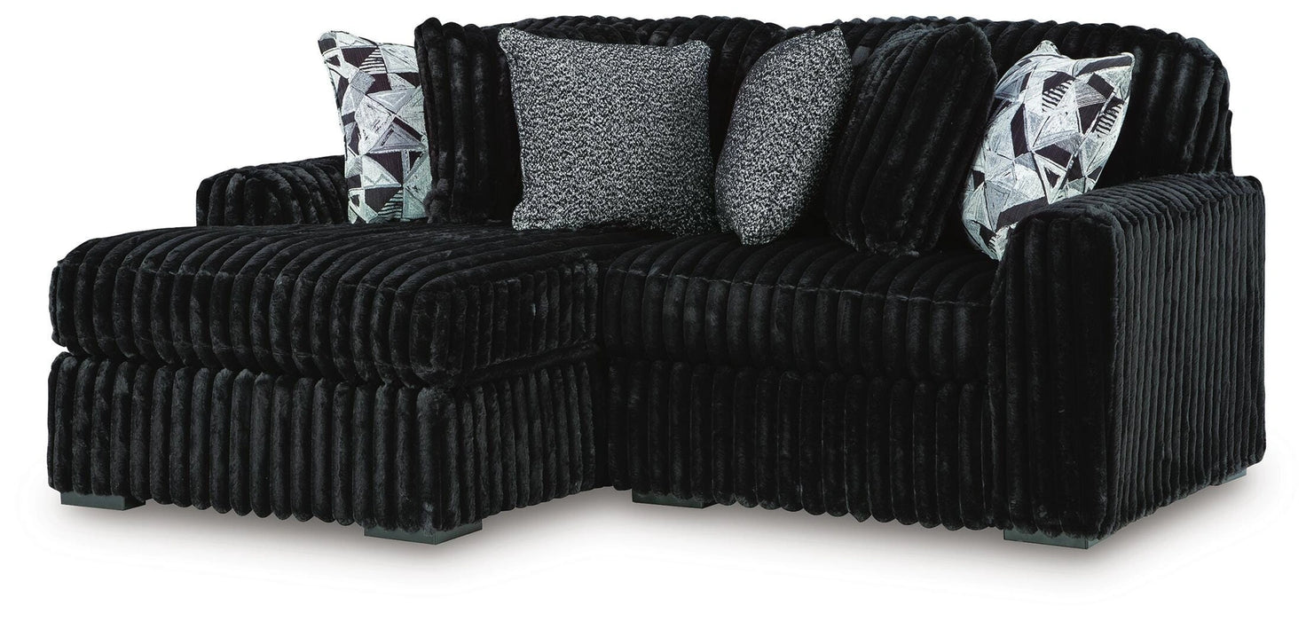 Midnight-Madness Sectional with Chaise - Dream Home Furniture & Mattress (Waite Park, MN)
