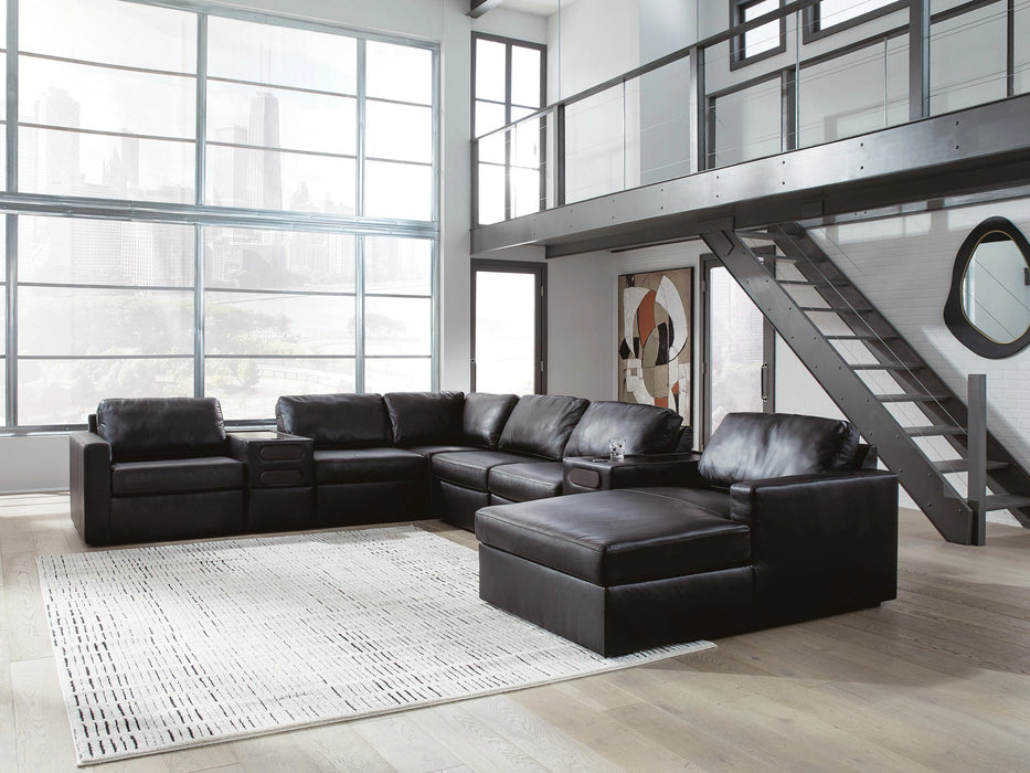 Modmax II Sectional with Chaise and Audio Consoles - Dream Home Furniture & Mattress (Waite Park, MN)