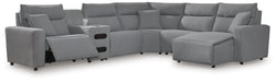 Modmax II Reclining Sectional with Chaise and Audio Console - Dream Home Furniture & Mattress (Waite Park, MN)