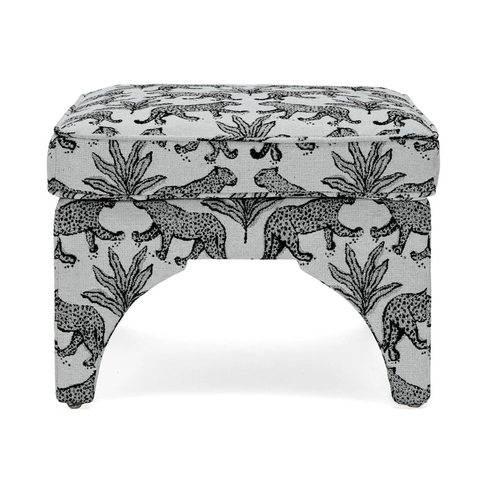 Raji Leopard Jacquard Ottoman