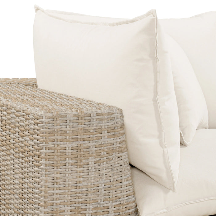 Cali 120" Natural Wicker Outdoor Modular Sofa