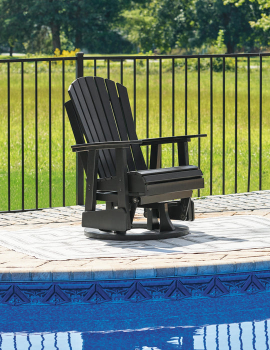 Hyland wave Outdoor Swivel Glider Chair - Dream Home Furniture & Mattress (Waite Park, MN)