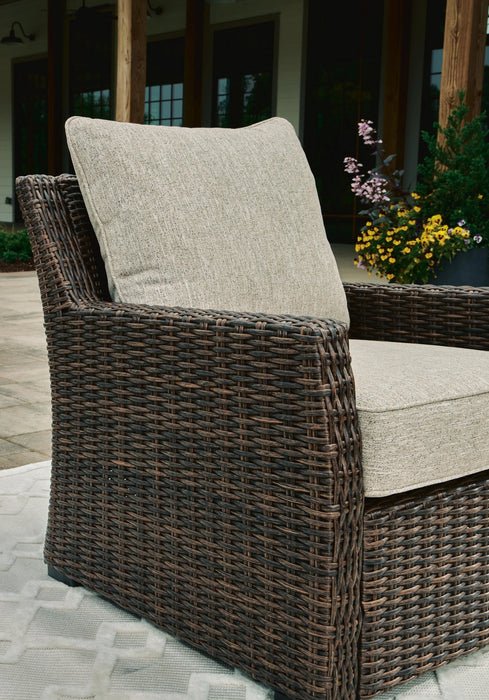 Brook Ranch Outdoor Lounge Chair with Cushion - Dream Home Furniture & Mattress (Waite Park, MN)