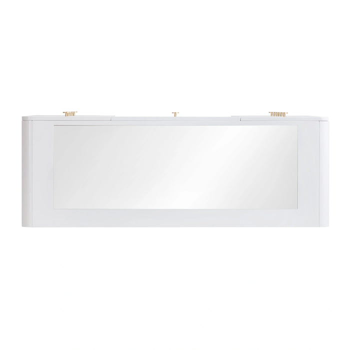 Hollywood 56" White Desk with Vanity Mirror