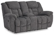 Foreside Reclining Loveseat with Console - Dream Home Furniture & Mattress (Waite Park, MN)
