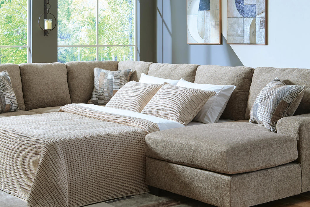 Newellen Sleeper Sectional with Chaise - Dream Home Furniture & Mattress (Waite Park, MN)