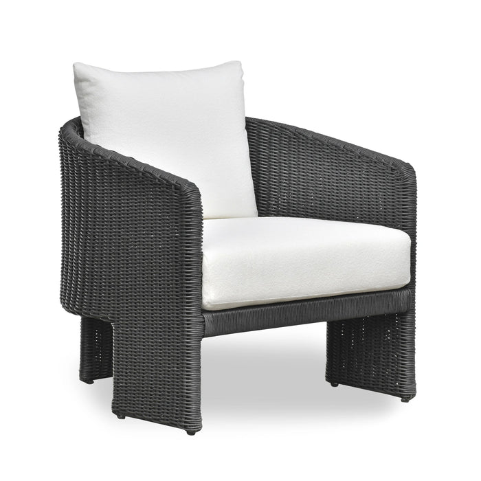 Alexa Rattan Performance Fabric Outdoor Accent Chair