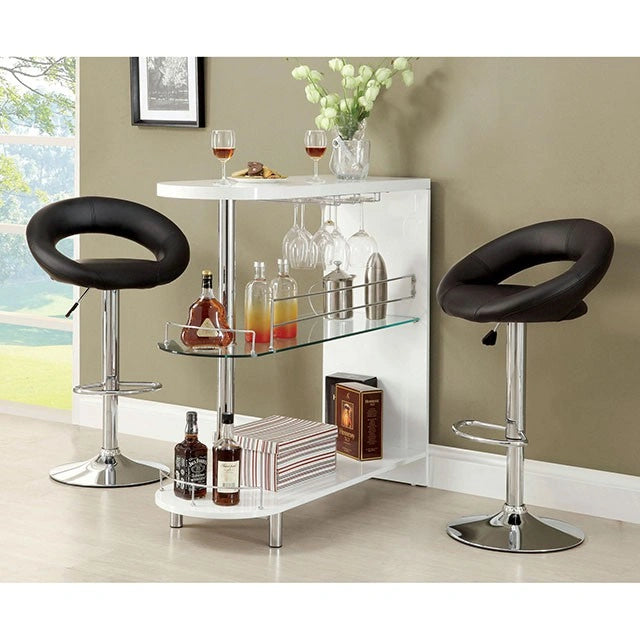 Numbi White/Chrome Mini Server - Dream Home Furniture & Mattress (Waite Park, MN)