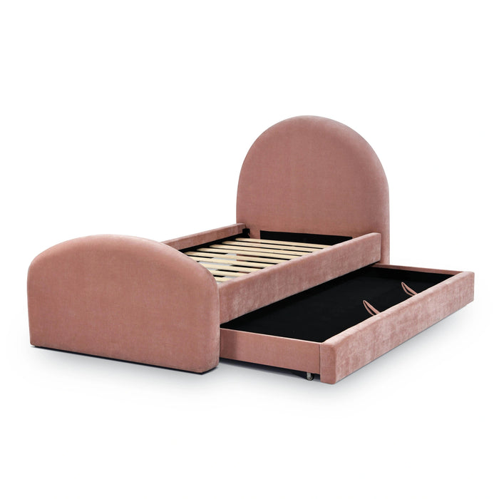 Moon Cream Performance Boucle Twin Trundle Bed