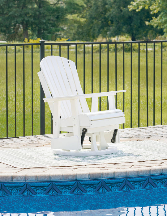 Hyland wave Outdoor Swivel Glider Chair - Dream Home Furniture & Mattress (Waite Park, MN)