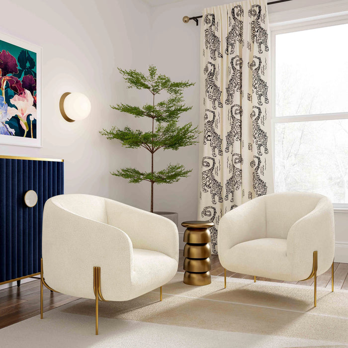 Kandra Cream Performance Vegan Shearling Accent Chair