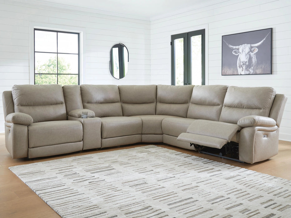 Narwhal Place Reclining Sectional with Storage Console - Dream Home Furniture & Mattress (Waite Park, MN)