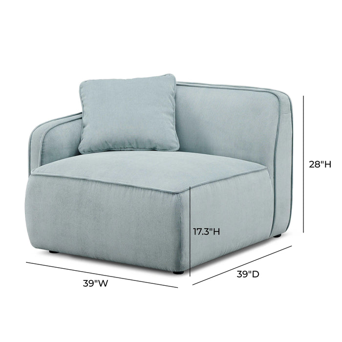 Travie Performance Corduroy Velvet Corner Chair