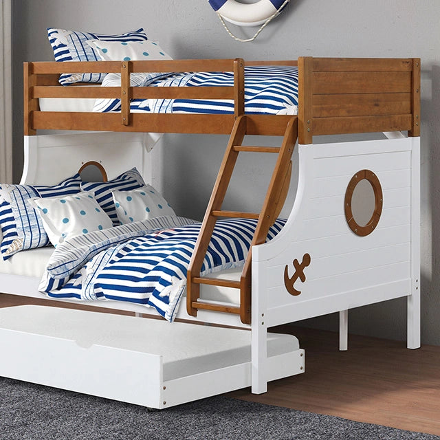 Nautia Twin/Full Bunk Bed Black & White - Dream Home Furniture & Mattress (Waite Park, MN)