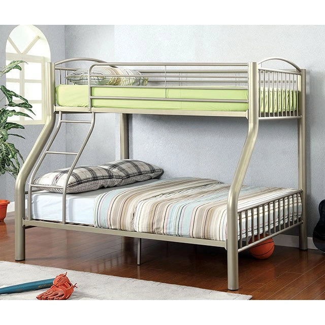 Lovia Metallic Gold Twin/Full Bunk Bed - Dream Home Furniture & Mattress (Waite Park, MN)