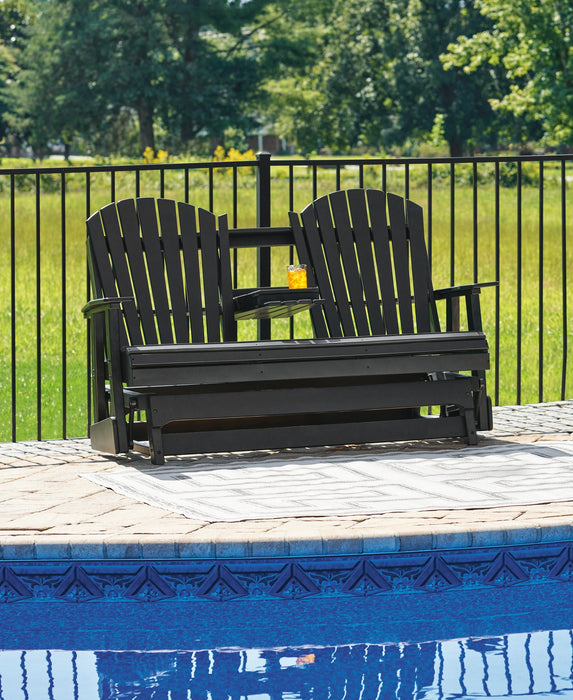 Hyland wave Outdoor Glider Loveseat - Dream Home Furniture & Mattress (Waite Park, MN)
