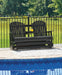 Hyland wave Outdoor Glider Loveseat - Dream Home Furniture & Mattress (Waite Park, MN)