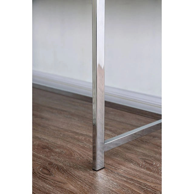 Loke White/Chrome Computer Desk - Dream Home Furniture & Mattress (Waite Park, MN)