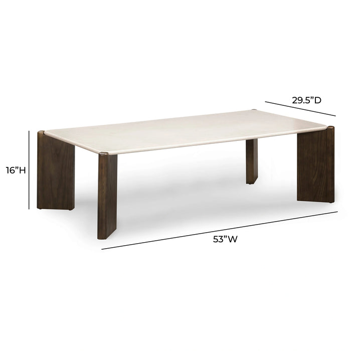 Restis Cream Quartz Square Coffee Table
