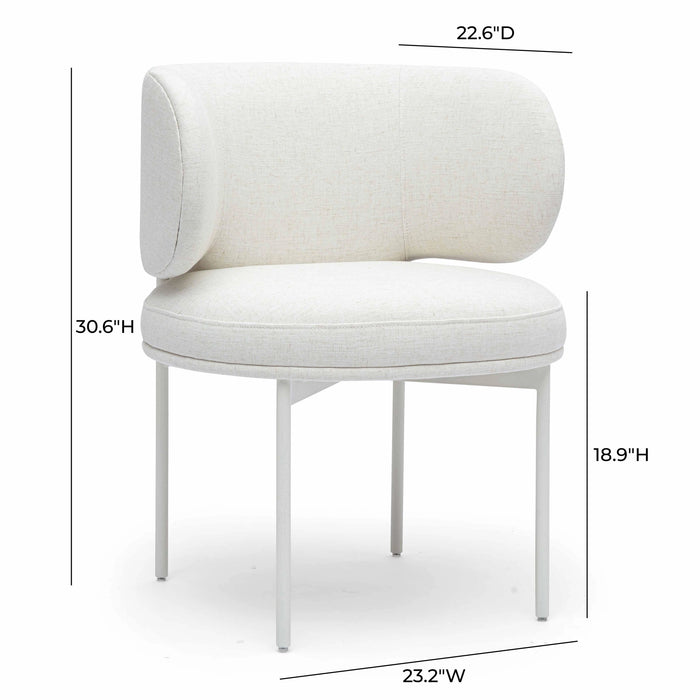 Maureen Cream Performance Upcycled Linen Dining Chair