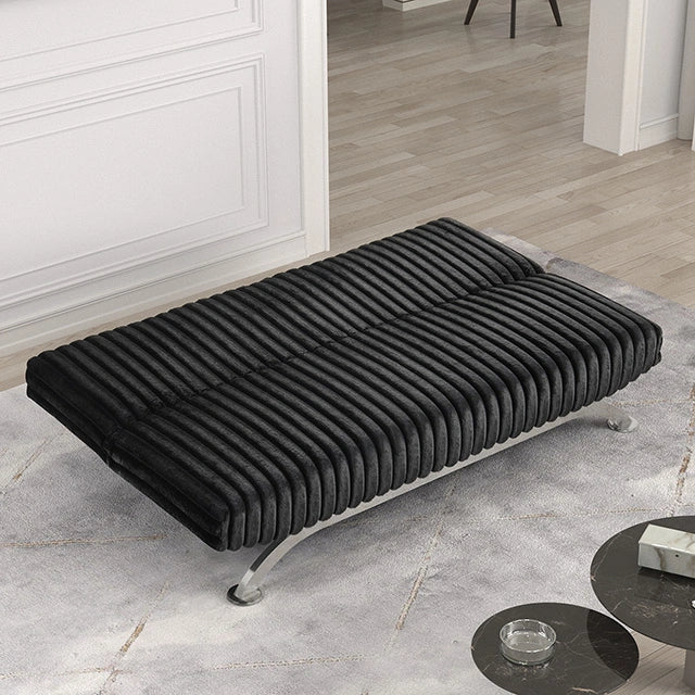 Villeneuve Futon Sofa Bed Black, Pink, & Grey - Dream Home Furniture & Mattress (Waite Park, MN)