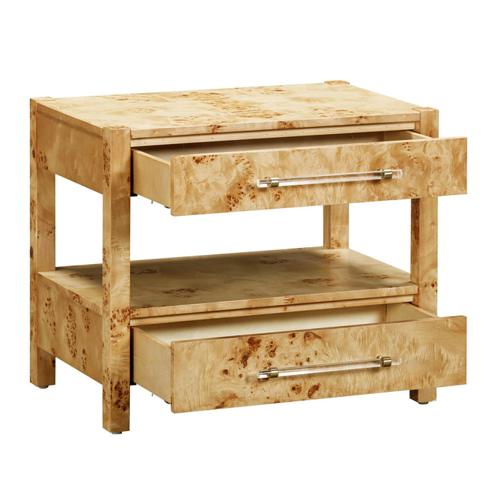 Brandyss 26" Burl 2-Drawer Nightstand