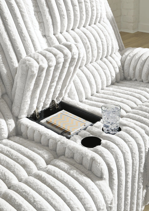 Rhines Falls Power Reclining Loveseat with Console - Dream Home Furniture & Mattress (Waite Park, MN)