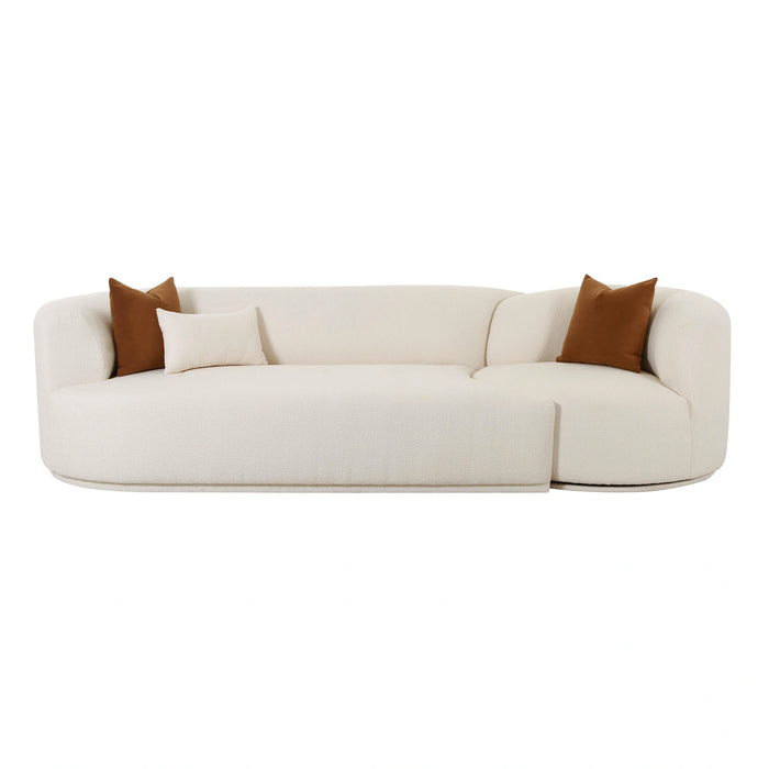 Fickle Cream Performance Boucle 2-Piece Modular Sofa