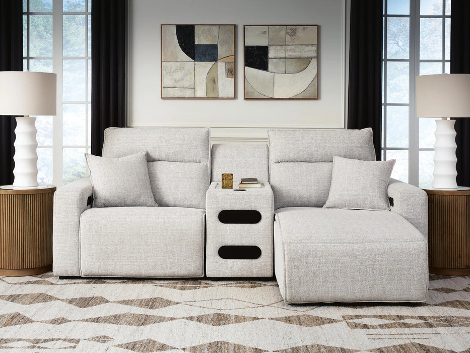 Modmax II Power Reclining Sectional with Chaise and Audio Console - Dream Home Furniture & Mattress (Waite Park, MN)