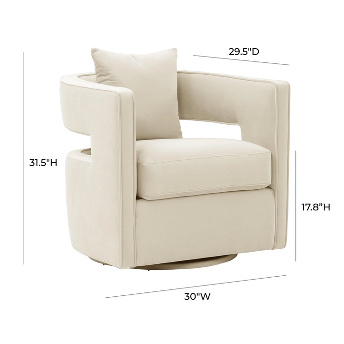 Kennedy Performance Velvet Swivel Accent Chair