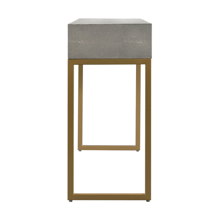 Pesce 59" Faux Shagreen 3-Drawer Console Table