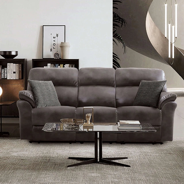 JOSIAS Sofa, Dark Gray Leatherette - Dream Home Furniture & Mattress (Waite Park, MN)