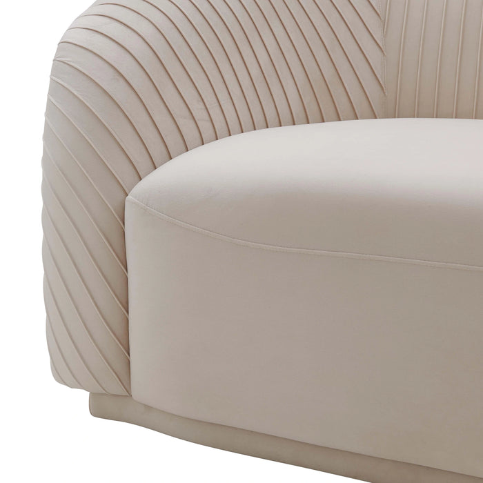 Yara 90.6" Pleated Performance Velvet Sofa