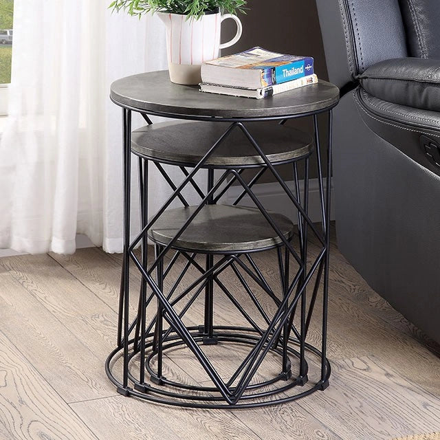 Madyson 3 Pc. Nesting Table Black - Dream Home Furniture & Mattress (Waite Park, MN)