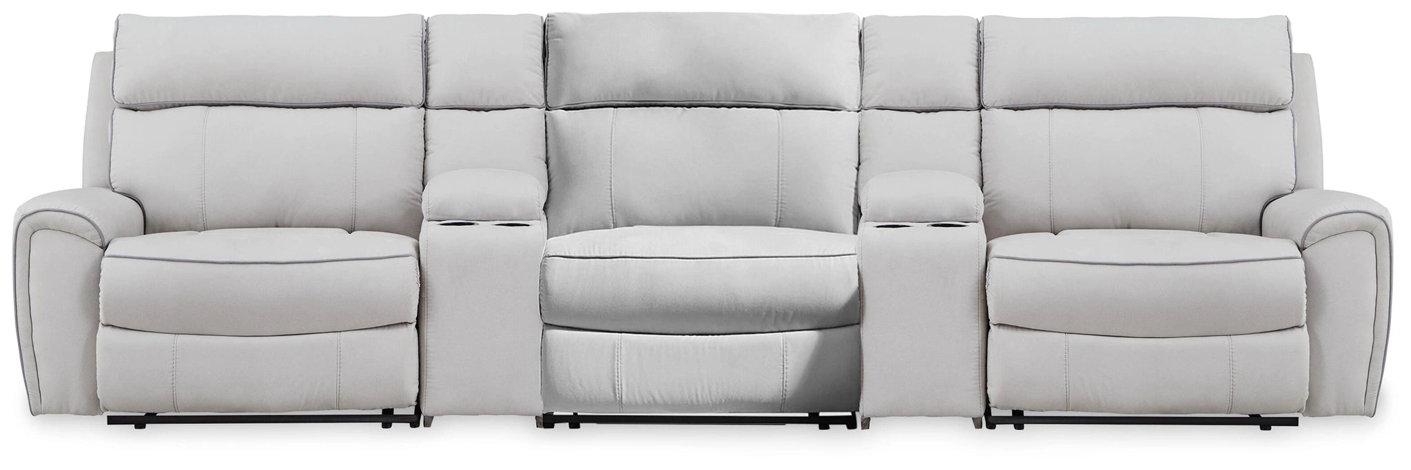 Social Pointe Reclining Sectional with Storage Consoles - Dream Home Furniture & Mattress (Waite Park, MN)