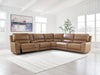 DeepWakes Reclining Sectional with Storage Console - Dream Home Furniture & Mattress (Waite Park, MN)